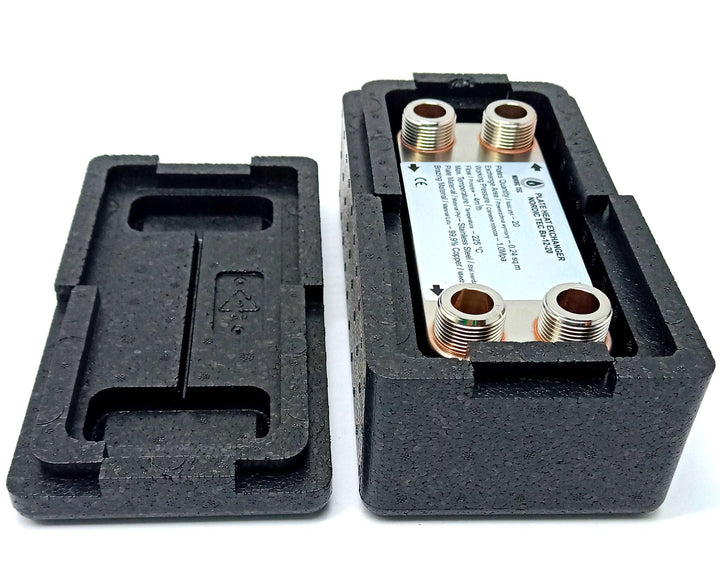 Edelstahl Plattenwärmetauscher Nordic Tec Ba-12-20 mit Isolierung 20 Platten 45kW 3/4”