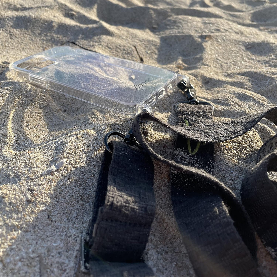 NOOMYA® Premium Fashion Handykette | Set Handyhülle iPhone 12/12 Pro & Handyband Phantom Grey | Hand