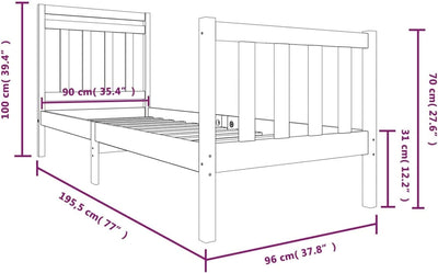 Tidyard Massivholzbett/Holzbett Massivholz-Bett Doppelbett Futonbett Polsterbett Bettrahmen Doppelbe