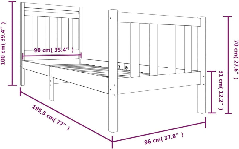 Tidyard Massivholzbett/Holzbett Massivholz-Bett Doppelbett Futonbett Polsterbett Bettrahmen Doppelbe