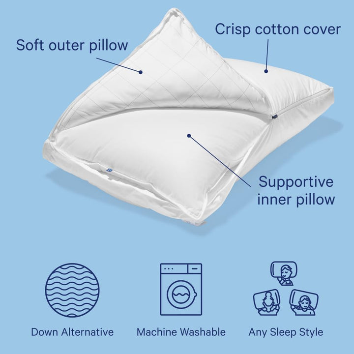 Casper Sleep Original Kissen zum Schlafen, Kingsize, Weiss