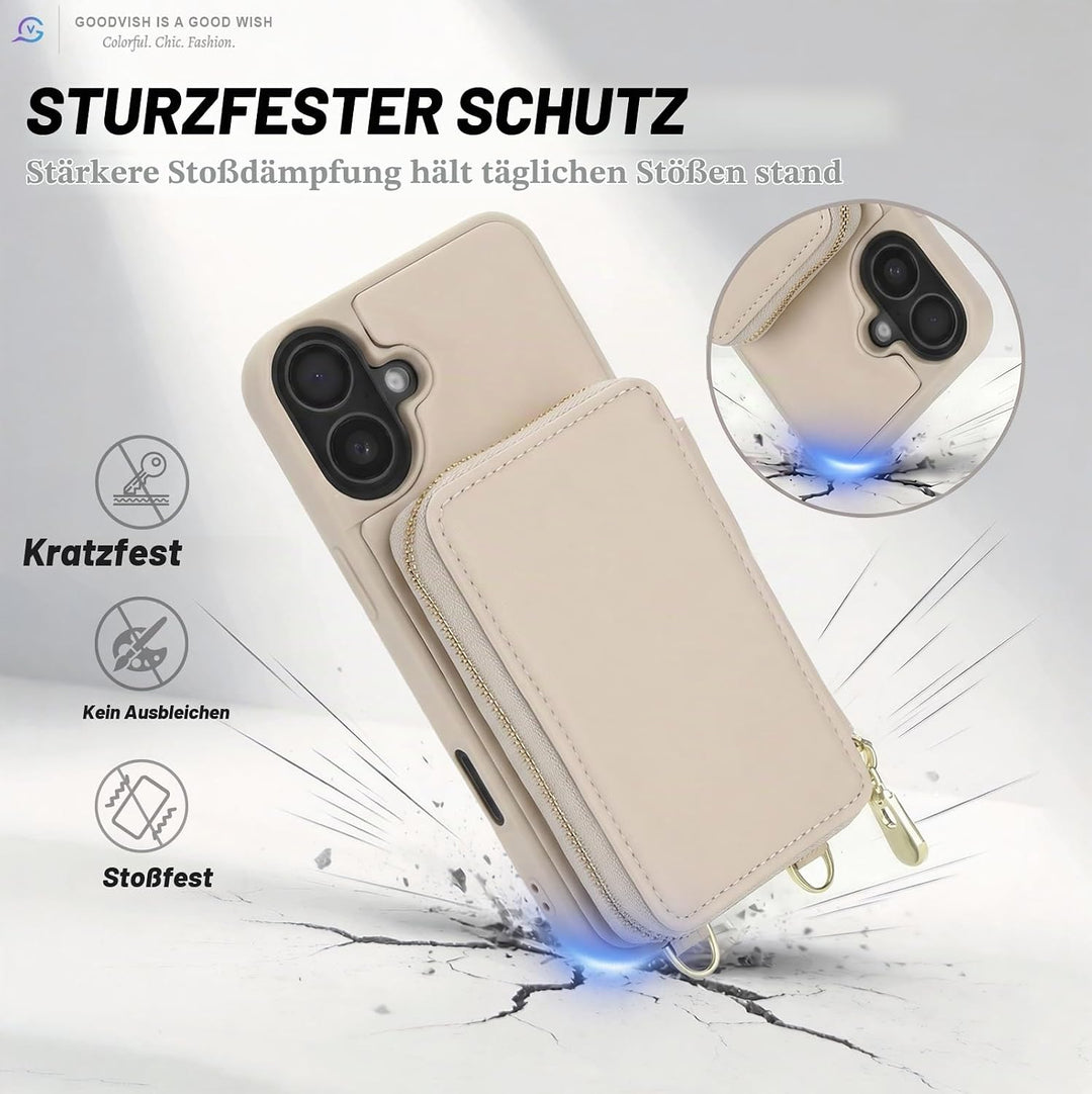 GOODVISH Handykette für iPhone 17 Hülle mit Band, Handytasche mit Kartenfach und Portemonnaie, Handy