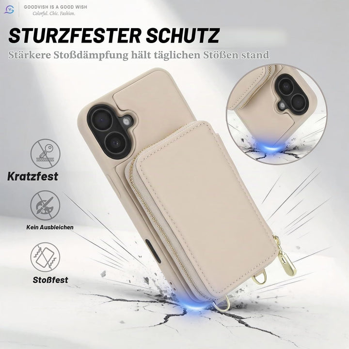 GOODVISH Handykette für iPhone 17 Hülle mit Band, Handytasche mit Kartenfach und Portemonnaie, Handy
