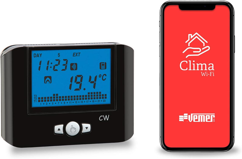 VEMER VE787200 CW - Smart WiFi Thermostat, Digital Heizungsthermostat, WLAN Raumthermostat Digitaler