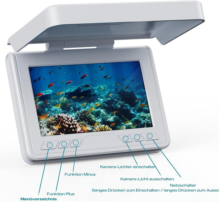 FourQ Underwater Fishing Camera,Fishing Camera Ice vexilar Fish find 4.3inch Hd 1080p LCD Display Un