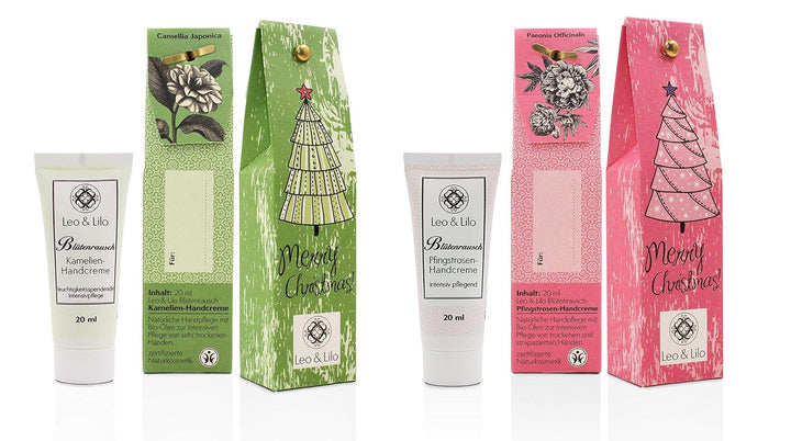 Leo & Lilo Handcreme Geschenkset Kleiner Weihnachtsgruss - 6 einzeln verpackte Naturkosmetik zertifi