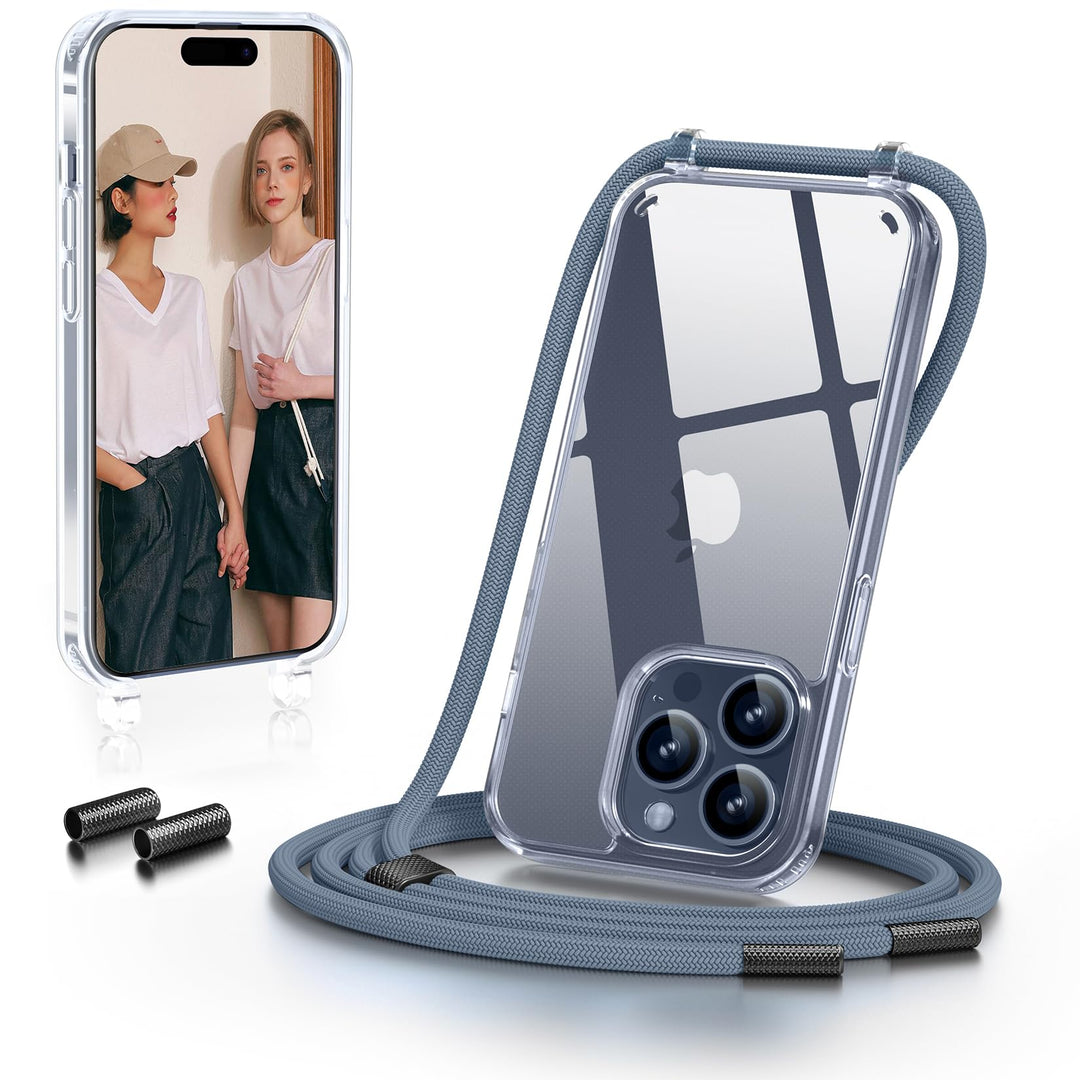 GOODVISH Handykette für iPhone 15 Pro Hülle mit Band | Kameraschutz und Bildschirmschutz | | Necklac