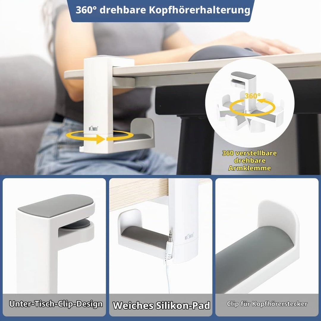 KIWIFOTOS Kopfhörer Halterung Halter Unter dem Tisch, Kopfhörer Ständer Kopfhörer Haken für Home-Off