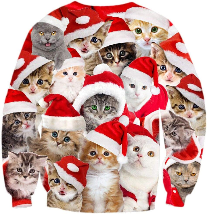 Goodstoworld Weihnachtspullover 3D Unisex Druck Pullover Weihnachten Pullover Ugly Christmas Sweater