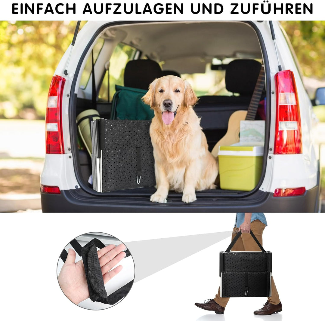 Hundetreppe Auto, 4 Stufen Hunderampe Auto klappbar, Einstiegshilfe Hund Auto für alle Fahrzeuge nut