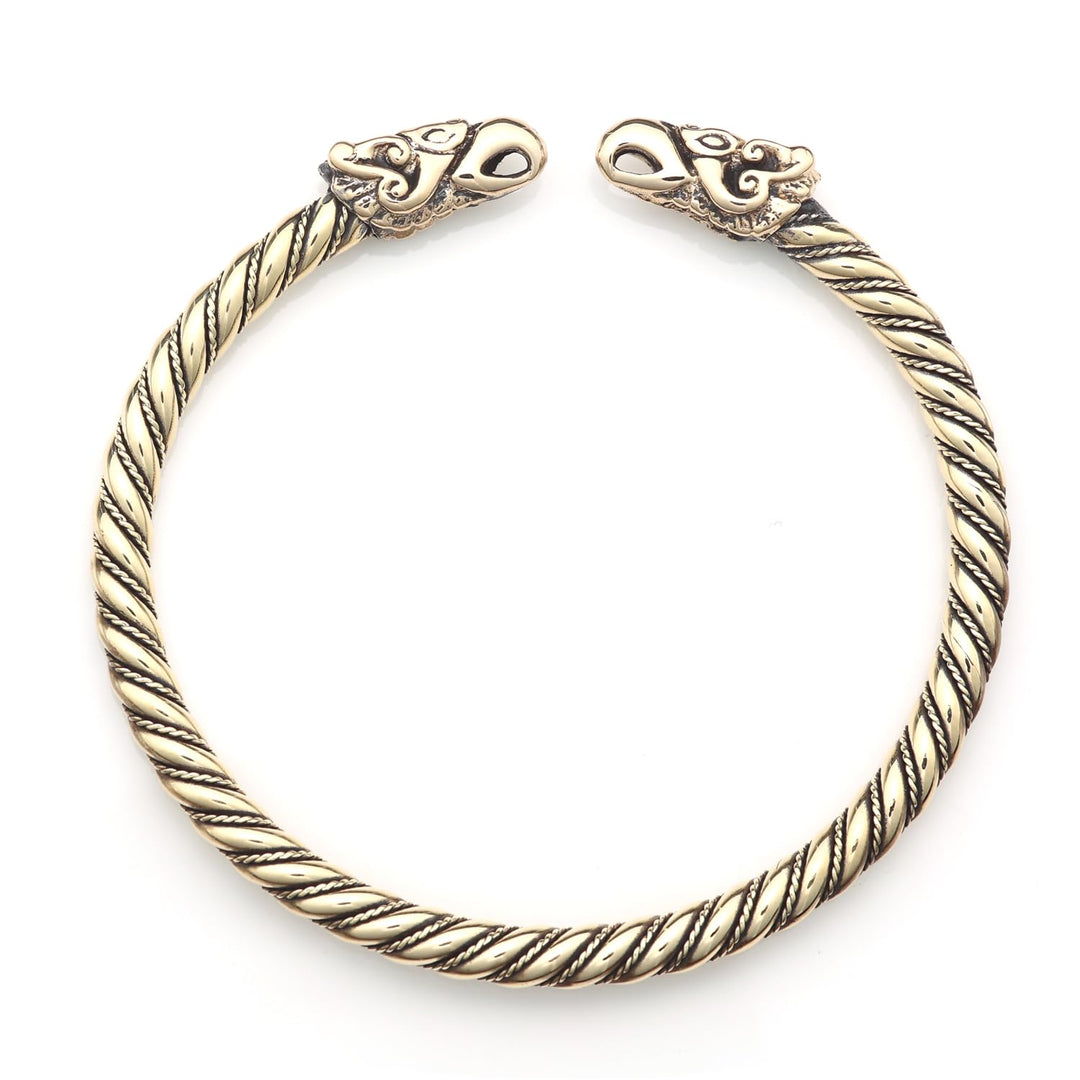 Drachensilber Wikinger Schmuck Armreif Raben Bronze Armschmuck Odins Raben grosser Männer Herren Arm