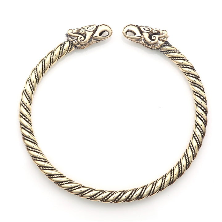 Drachensilber Wikinger Schmuck Armreif Raben Bronze Armschmuck Odins Raben grosser Männer Herren Arm