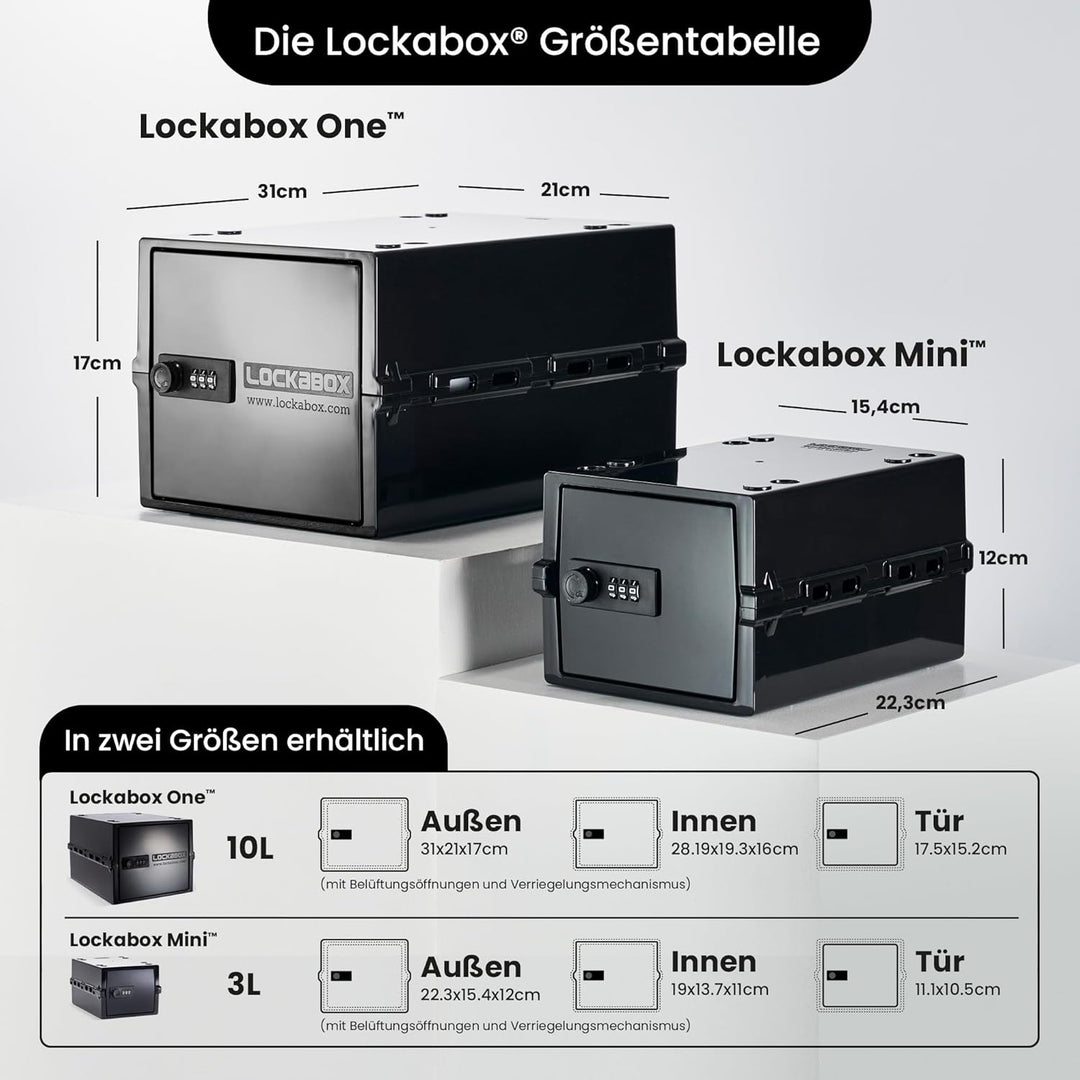 Lockabox One™ | Kompakte Abschliessbare Box aus Polycarbonat mit Zahlenschloss für mehr Sicherheit z