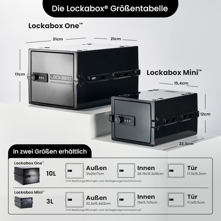Lockabox One™ | Kompakte Abschliessbare Box aus Polycarbonat mit Zahlenschloss für mehr Sicherheit z