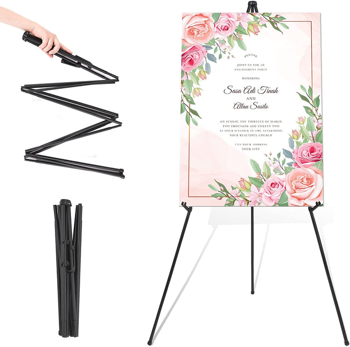 Staffelei Ständer für Hochzeitsschild & Poster 63''(160cm) Stativ zusammenklappbare tragbare Künstle