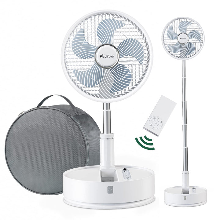 Marchpower Ventilator leise Standventilator mit Fernbedienung, höhenverstellbar bis 92cm akku Ventil