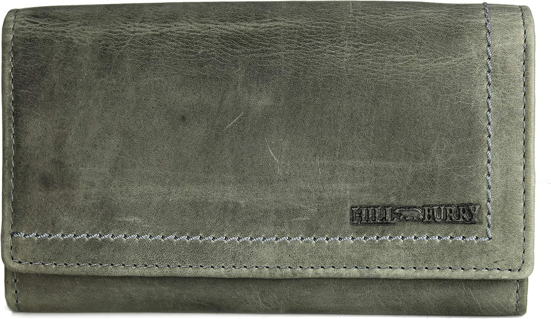 Hochwertige Vintage Leder Damen Geldbörse Portemonnaie langes Portmonee Geldbeutel aus weichem Leder
