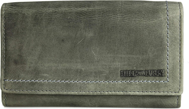 Hochwertige Vintage Leder Damen Geldbörse Portemonnaie langes Portmonee Geldbeutel aus weichem Leder