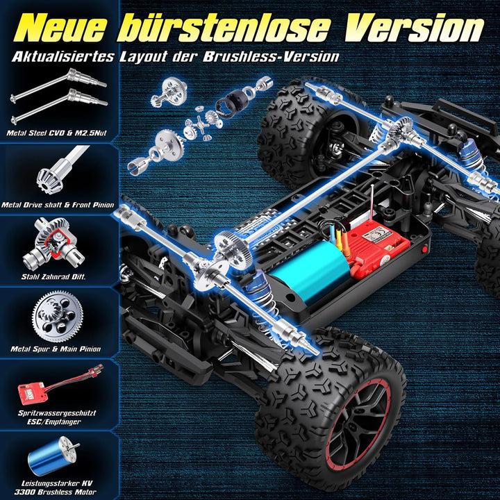 HAIBOXING 1:18 Ferngesteuertes Auto Bürstenlose, 4WD RC Auto 48+km/h Hochgeschwindigkeits RC Monster