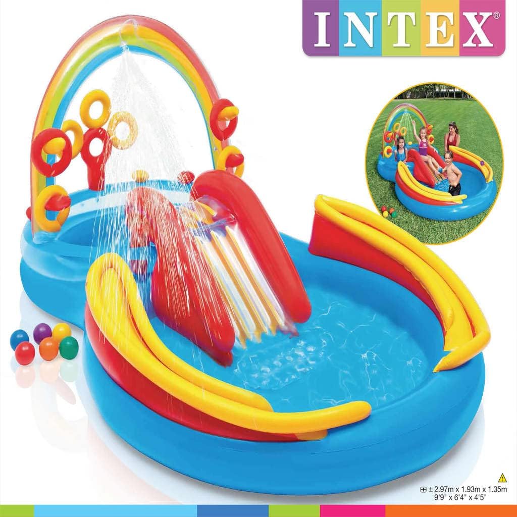 vidaXL Intex Aufblasbarer Pool Rainbow Ring Play Center 297x193x135cm 57453NP