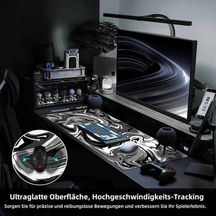 Grosses Gaming-Mauspad XXL 900 x 400 mm Gamer Mouse Pad mit Nähten an den Rändern – unter der Schrei