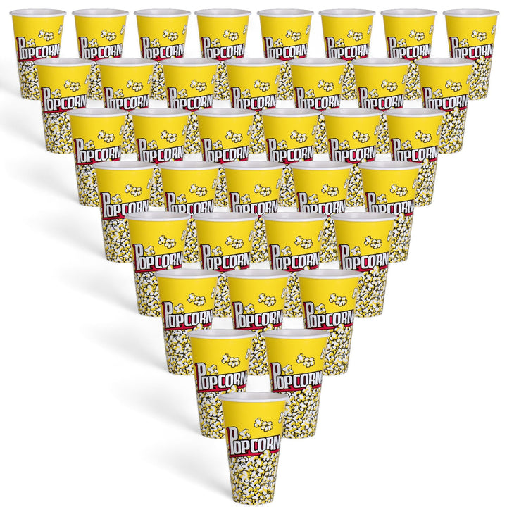 MIJOMA Popcorn-Becher Set für den Filmabend - Wiederverwendbar, lebensmittelechtes Kunststoff, 1 Lit