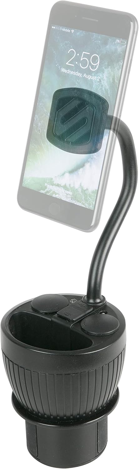 Scosche MAGPCUP MagicMount PowerHub Magnetische Getränkehalterung für Auto, Laden Sie mehrere Geräte