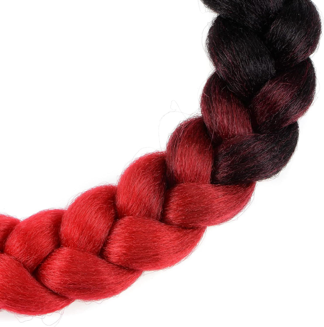 F FIERCE CYCLE Helmdekor Pigtail Braid Saugnapf für Motorrad Rot Schwarz