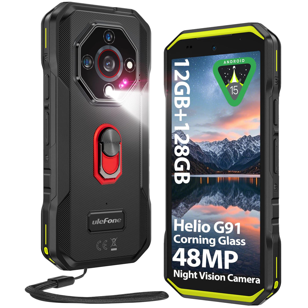 Ulefone Armor X32 Outdoor Smartphone 2025, MTK G91 48MP+20MP Nachtsicht 12GB+128GB/2TB SD 5,65" Corn