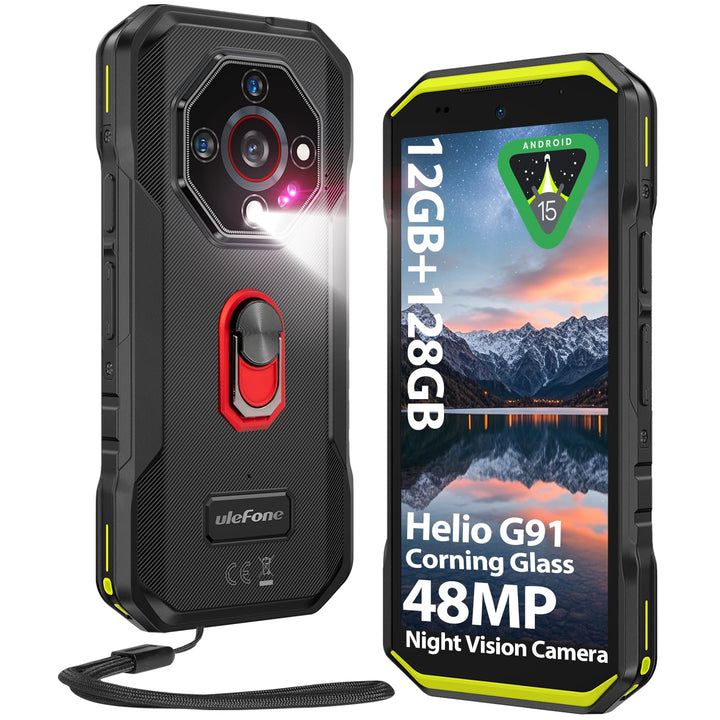 Ulefone Armor X32 Outdoor Smartphone 2025, MTK G91 48MP+20MP Nachtsicht 12GB+128GB/2TB SD 5,65" Corn