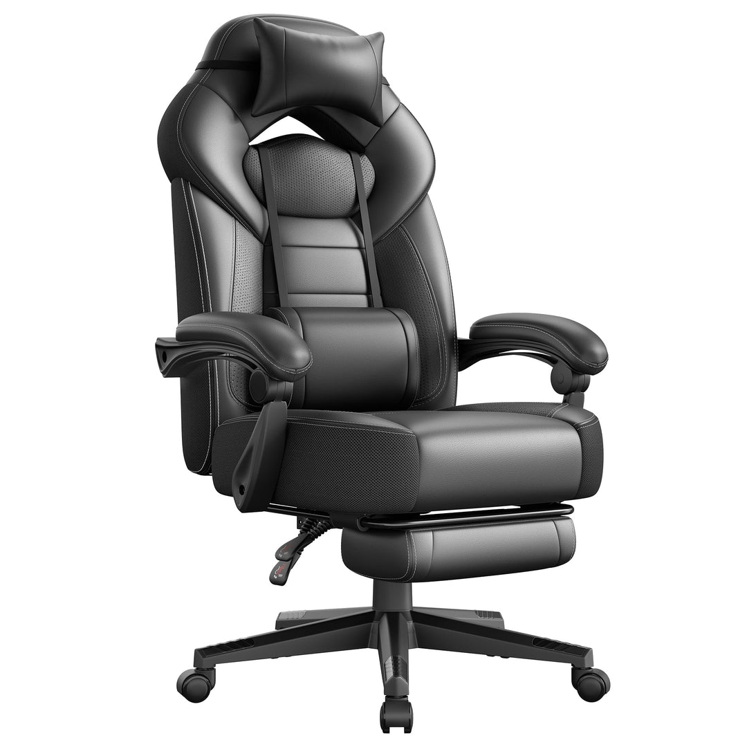 SONGMICS Gaming Stuhl, Bürostuhl mit Fussstütze, Schreibtischstuhl, ergonomisches Design, verstellba