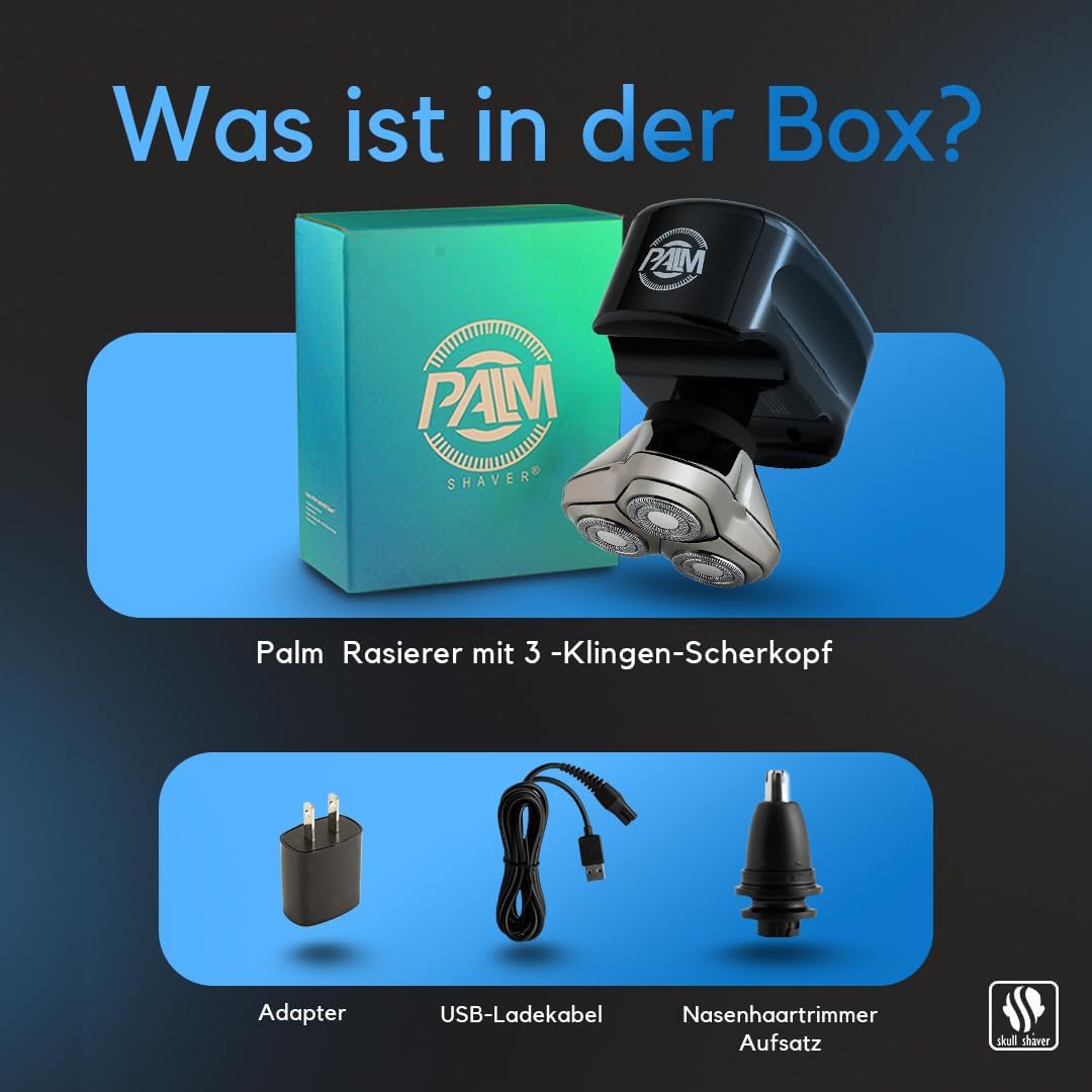 Skull Shaver Palm Rasierer für Kopf und Gesicht, Herren Elektrorasierer (EU-Stecker)