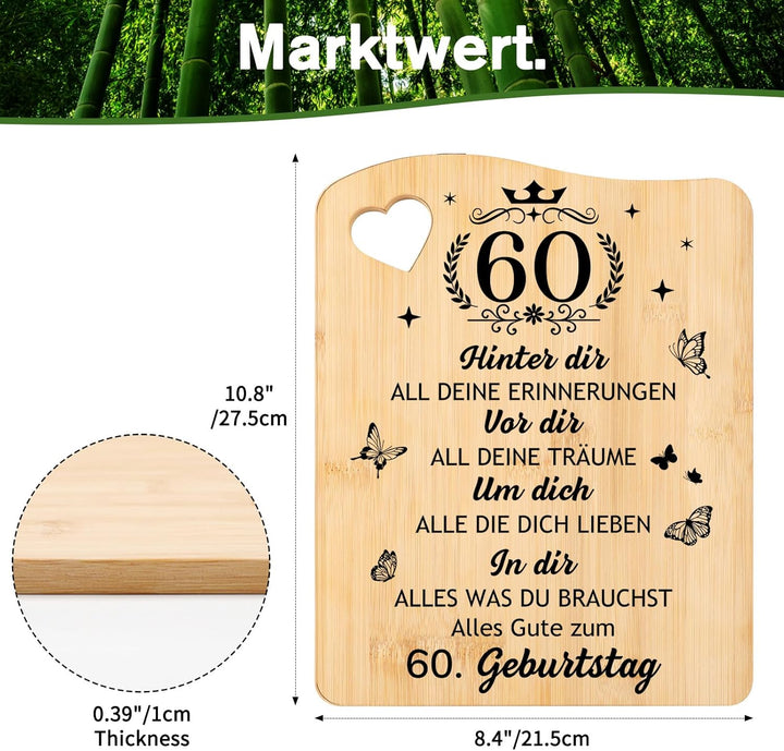 60 Geburtstag Frau, Schneidebrett Geschenke zum 60 Geburtstag für Frauen Mama Oma, Geburtstagsgesche