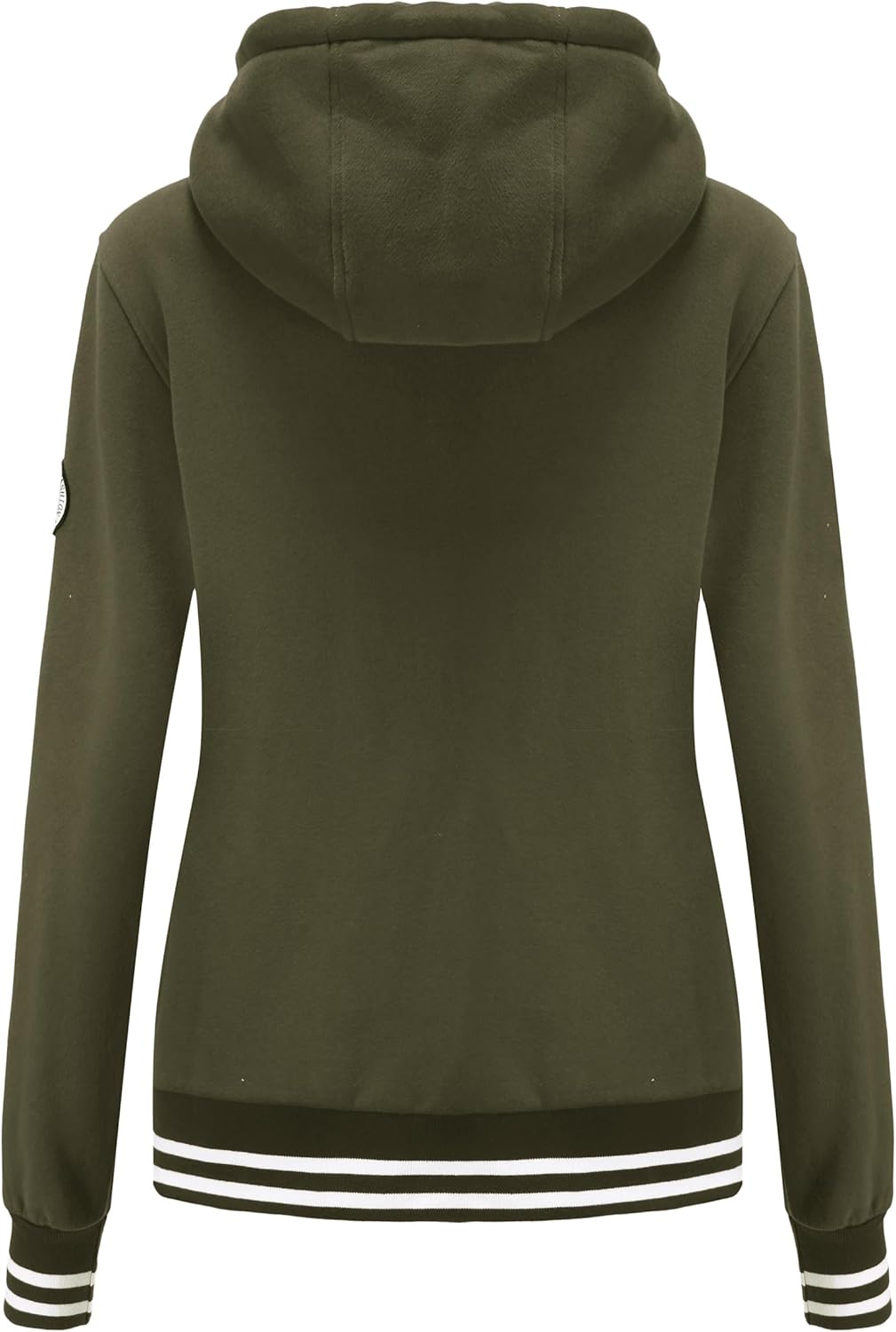 TrendiMax Damen Sweatjacke Kapuzenpullover Zip Hoodie Kapuzenjacke Winter Sweatshirt Jacke XL Armeeg