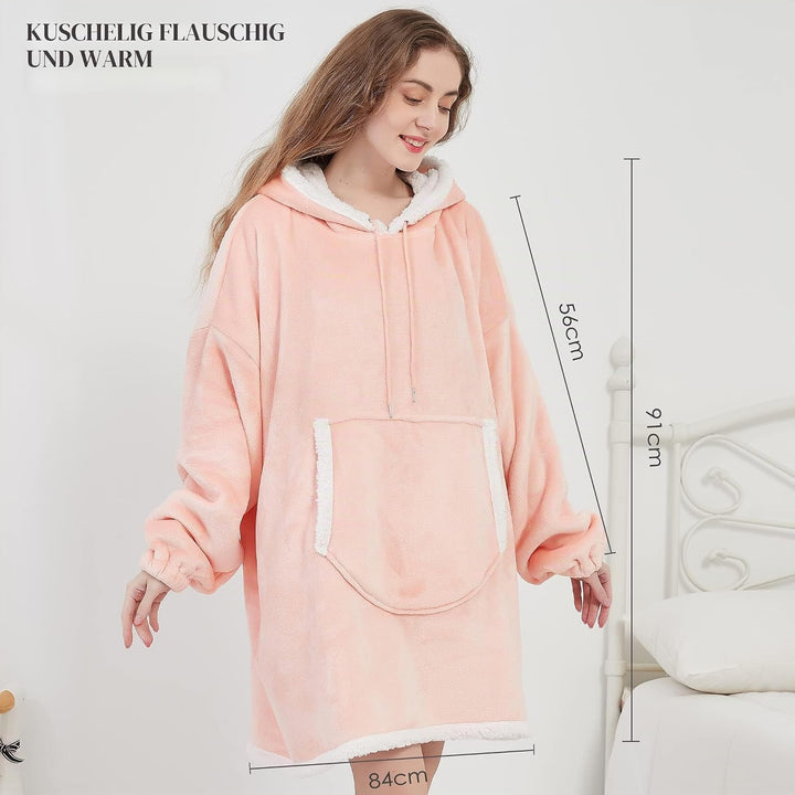 Viviland Pullover Damen &amp; Herren Hoodie Sweatshirt, grosser und Warmer Hausanzug für Erwachsene Rosa