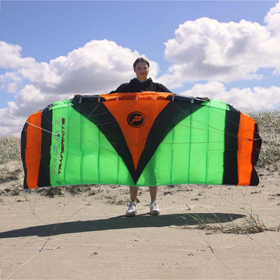 Wolkenstürmer® Paraflex Trainer 3-Leiner Lenkmatte 3.1 grün/orange - „Ready to Fly“ Kite Drachen ink