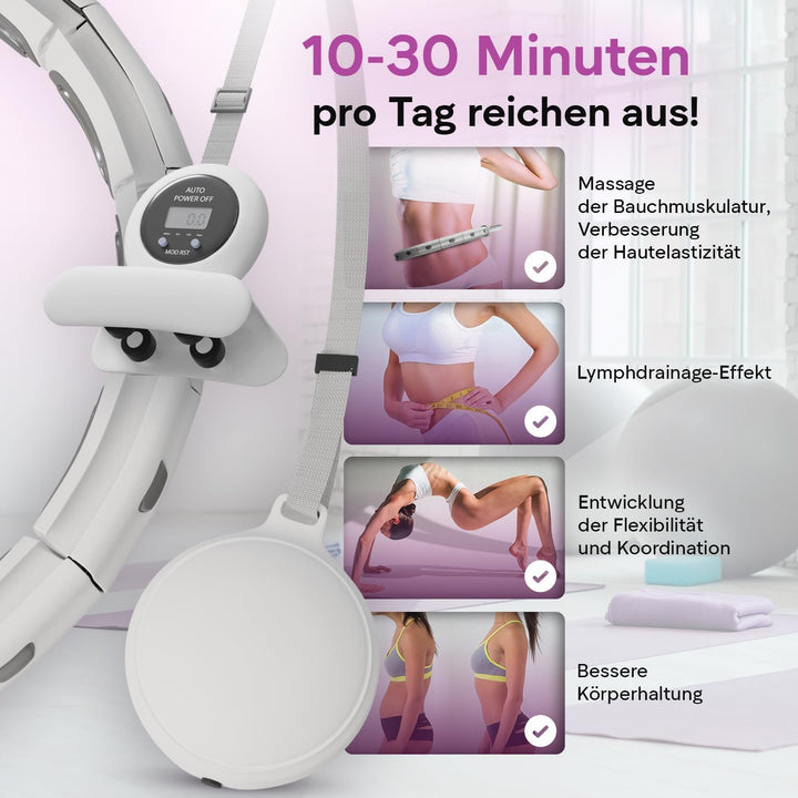 Smart Hula Hoop Reifen Erwachsene, Smart Hula Hoop Leise mit Zähler, Fitness Hula Hoop mit Gewicht K
