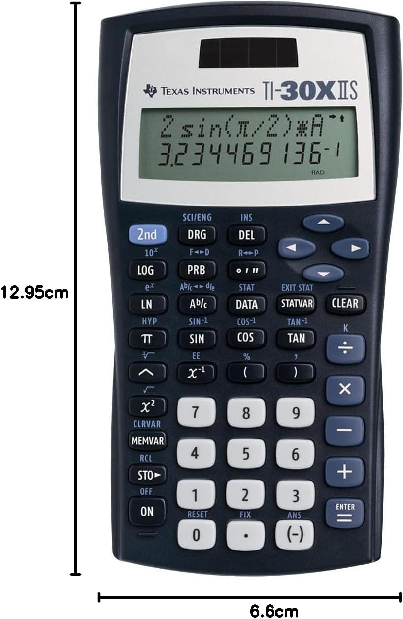 Texas Instruments TI-30 XIIS Schulrechner (zweizeilig, Solar- und Batteriebetrieb) Dunkelblau Single