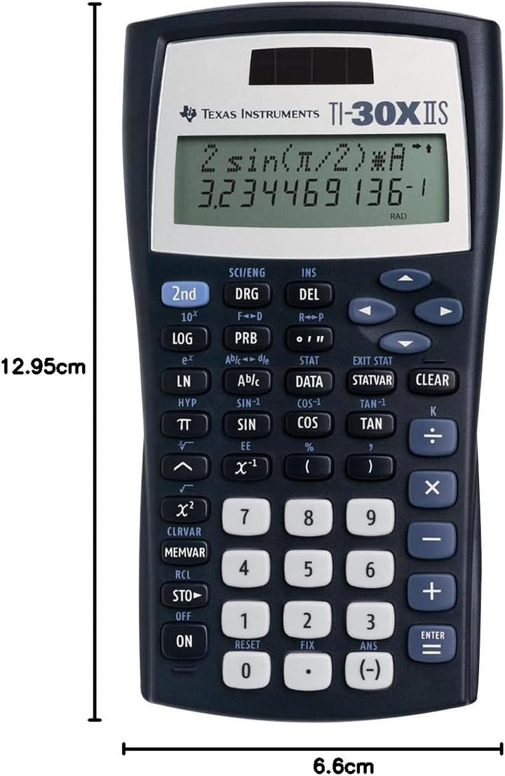 Texas Instruments TI-30 XIIS Schulrechner (zweizeilig, Solar- und Batteriebetrieb) Dunkelblau Single