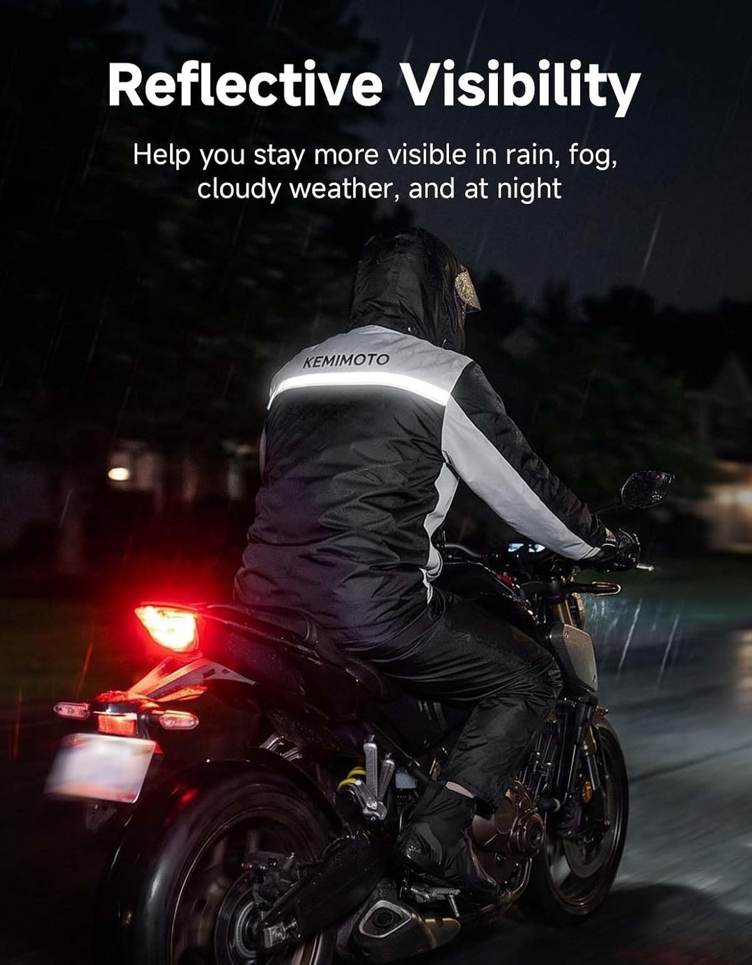 KEMIMOTO Regenanzug für Herren, Wasserdichter Regenmantel, Atmungsaktiv Regenbekleidung Regenjacke f
