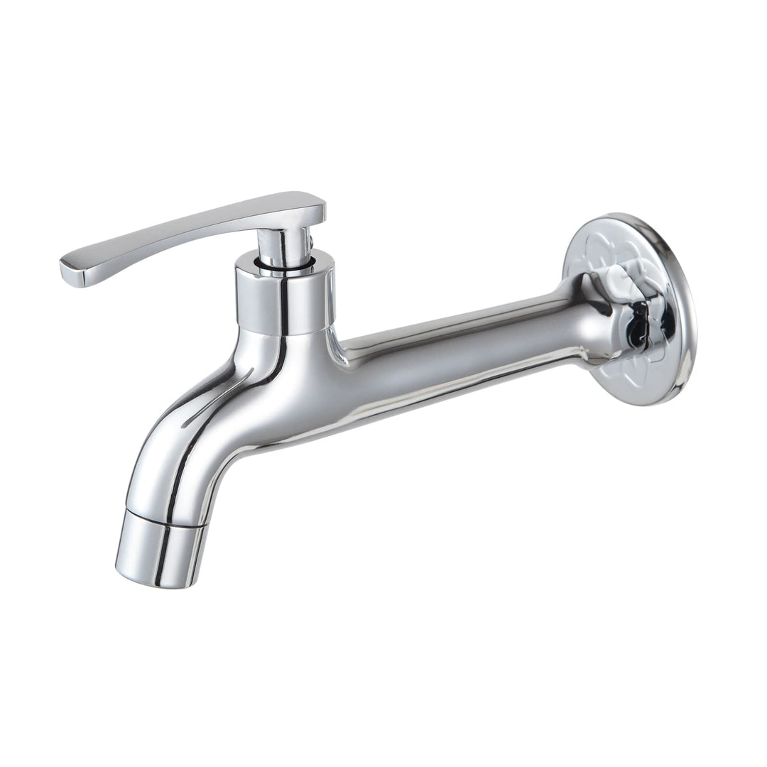 Chrom Wasserhahn aus Messing Waschmittel Badezimmer Wandmontage Waschtischarmatur Aussen Garten Schl