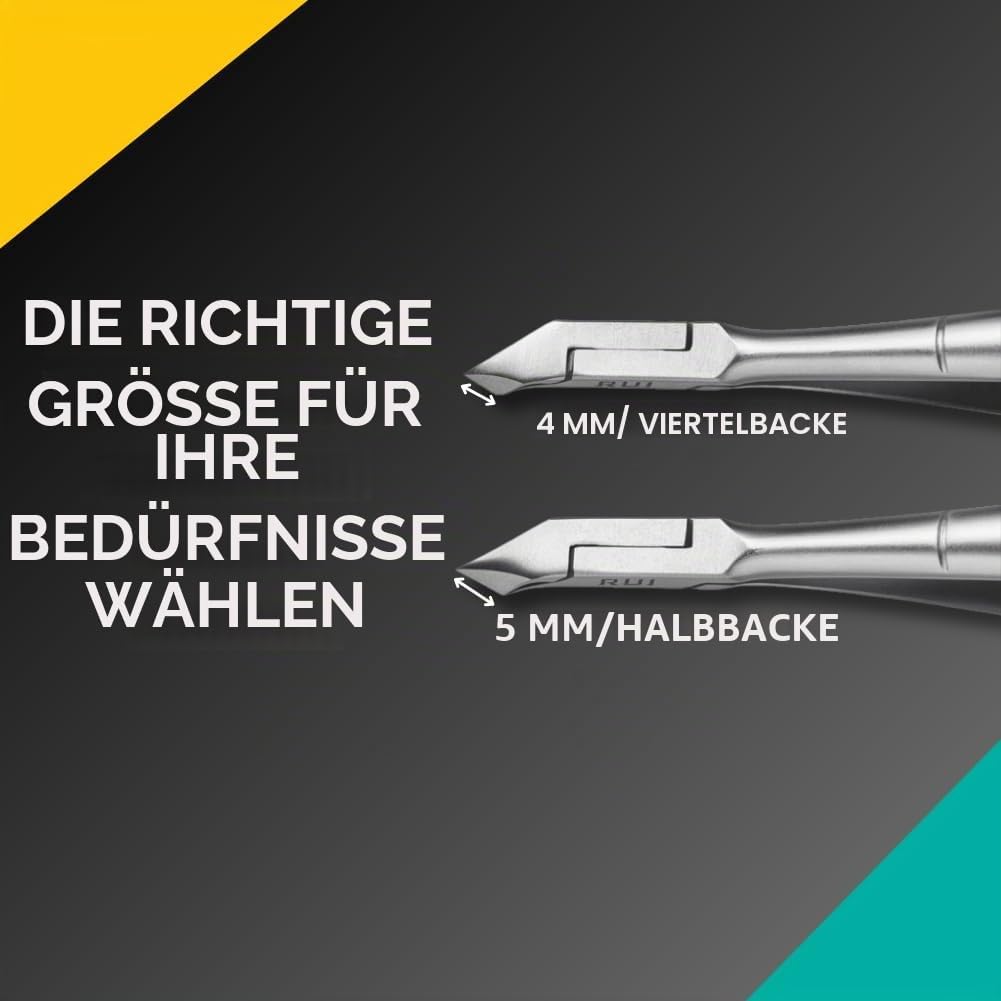 Rui Smiths Nagelhautzange, Profi-Edelstahl, Japanischer Griff, Mirror Finish, Doppelfeder, 5 mm Back