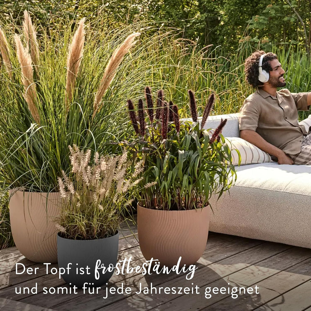 elho Sereh Round 40 - Flower Pot for Indoor and Outdoor Use - 100% Recycled Plastic - Diameter 39.0