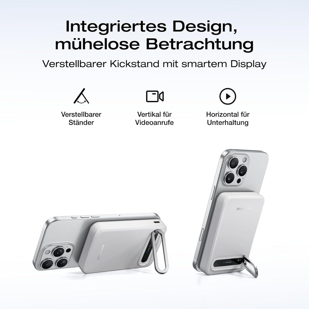 EcoFlow Qi2 Magnetic Powerbank 10000mAh 15W, Qi2-zertifiziert Wireless Power Bank 36W Kabelloses Mag