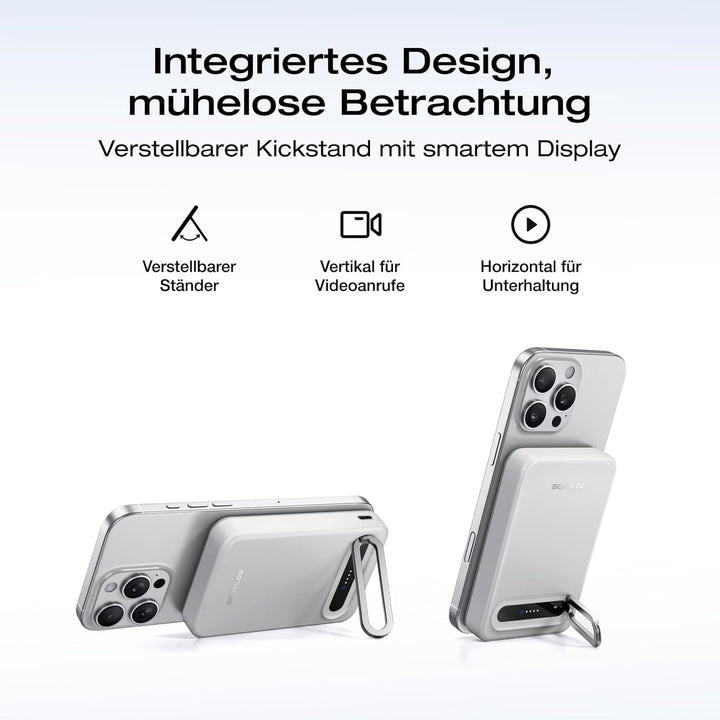 EcoFlow Qi2 Magnetic Powerbank 10000mAh 15W, Qi2-zertifiziert Wireless Power Bank 36W Kabelloses Mag