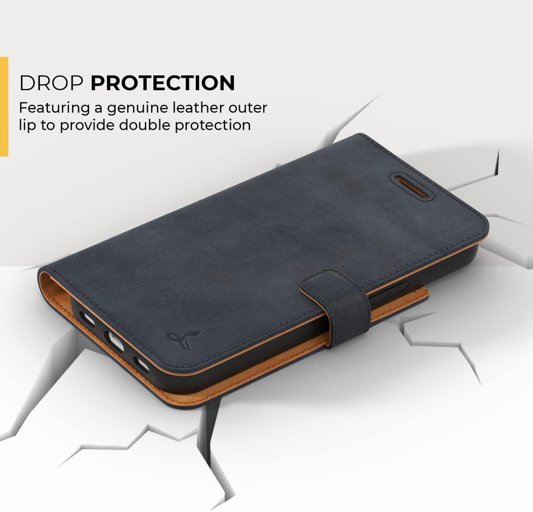 Snakehive iPhone 13 Hülle Leder | Stylische Handyhülle mit Kartenhalter & Standfuss | Handyhülle Sch