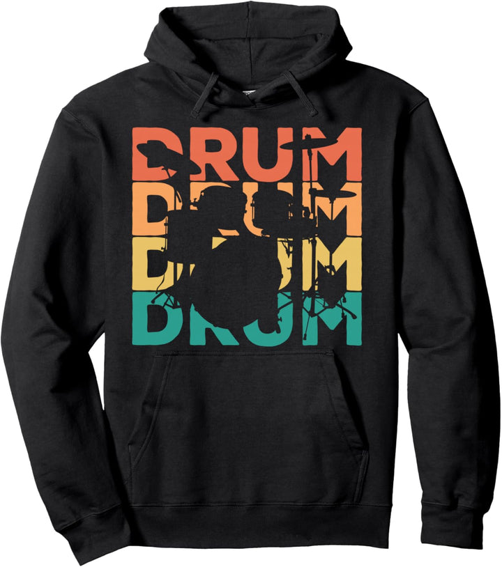 Retro Vintage Drums Geschenk für Drummer & Schlagzeuger Pullover Hoodie