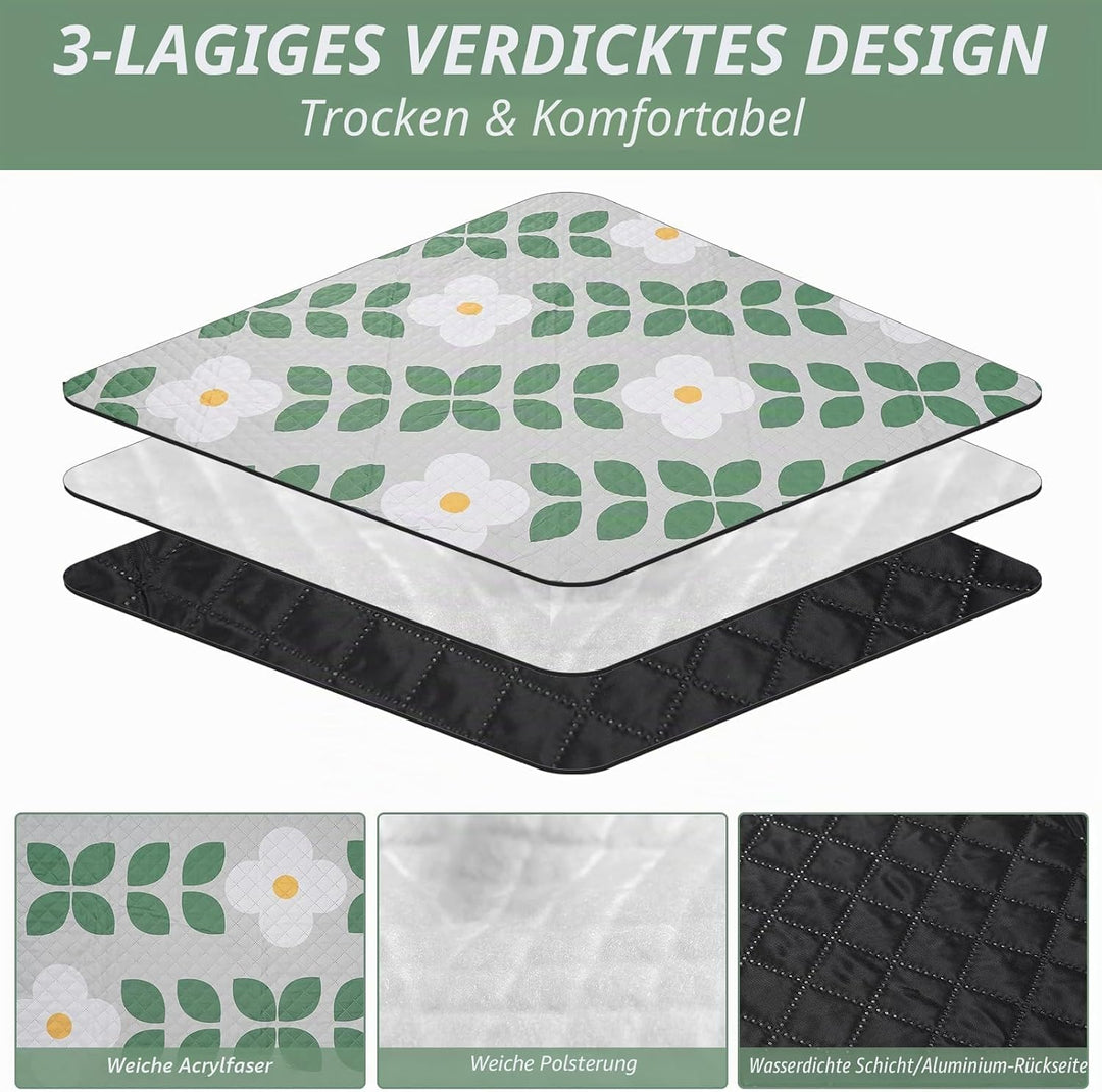 Picknickdecke, extra gross – wasserdicht, sanddicht, Schultergurt, maschinenwaschbar, Outdoor-Decke