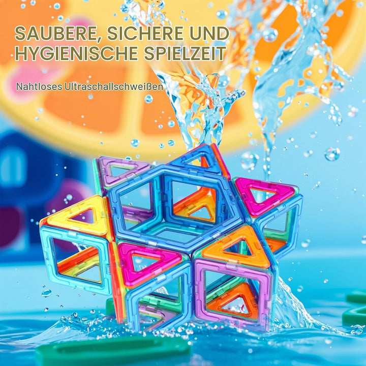Magnetische Bausteine 63 Teile mini Magnetbausteine Magnete Kinder Magnetspielzeug Set für Kinder ab