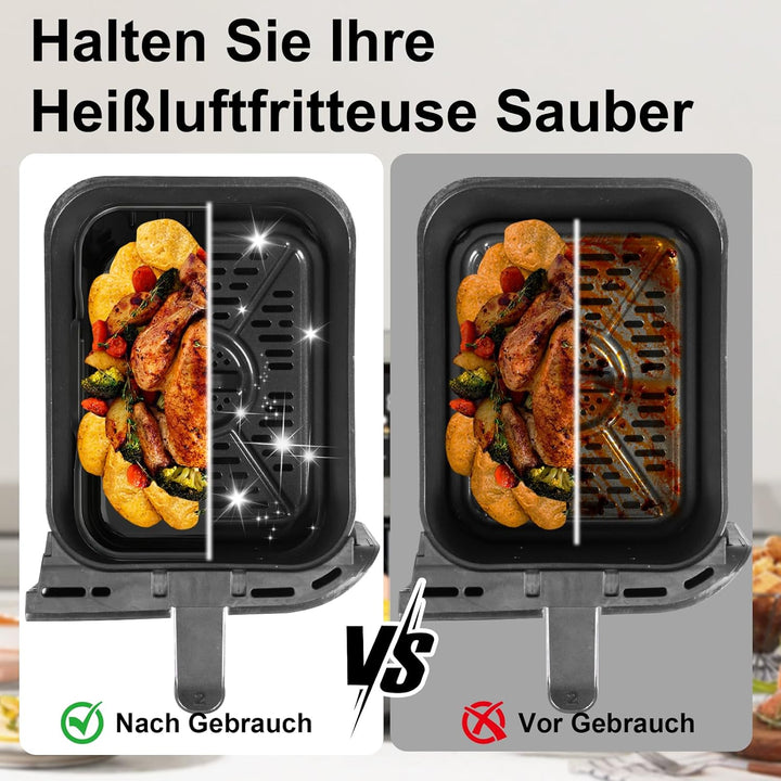 Airfryer Zubehör Silikonform Einsatz mit Deckel für Philips Airfryer 4000 Series Stacked Dual Basket